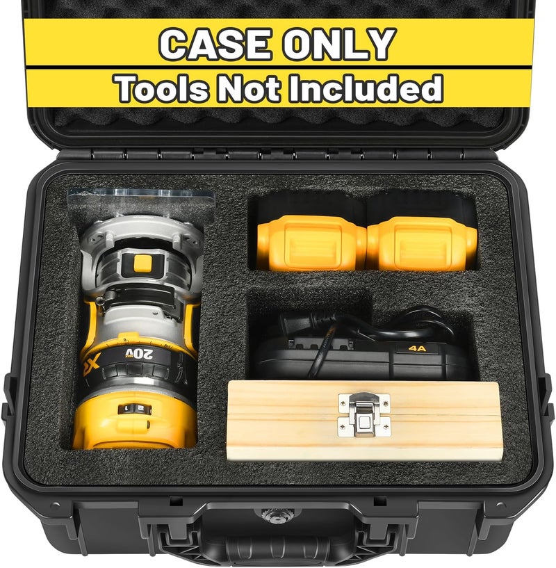 LOTOCASE حقيبة صلبة لموجه ديوالت - حقيبة أدوات لموجه ديوالت 20 فولت ماكس XR اللاسلكي للأخشاب، صندوق مقاوم للماء والصدمات ل DCW600B | البطارية والشاحن (حقيبة فقط) - Image 1